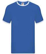 Fruit of the Loom Contrast Ringer T-Shirt | Royal Blue/White thumbnail 4