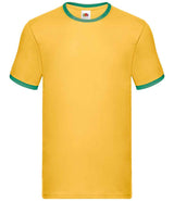 Fruit of the Loom Contrast Ringer T-Shirt | Sunflower/Kelly Green thumbnail 4