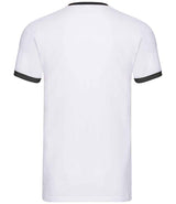 Fruit of the Loom Contrast Ringer T-Shirt | White/Black thumbnail 5