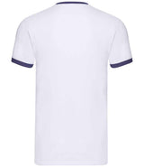 Fruit of the Loom Contrast Ringer T-Shirt | White/Navy thumbnail 5