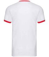 Fruit of the Loom Contrast Ringer T-Shirt | White/Red thumbnail 5
