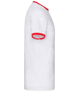 Fruit of the Loom Contrast Ringer T-Shirt | White/Red thumbnail 6