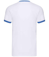 Fruit of the Loom Contrast Ringer T-Shirt | White/Royal Blue thumbnail 5