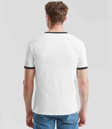 Fruit of the Loom Contrast Ringer T-Shirt | White/Black thumbnail 2