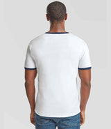 Fruit of the Loom Contrast Ringer T-Shirt | White/Navy thumbnail 2