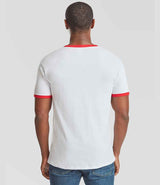 Fruit of the Loom Contrast Ringer T-Shirt | White/Red thumbnail 2