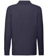 Fruit of the Loom Kids Long Sleeve Poly/Cotton Piqué Polo Shirt | Deep Navy thumbnail 5