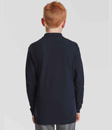 Fruit of the Loom Kids Long Sleeve Poly/Cotton Piqué Polo Shirt | Deep Navy thumbnail 2