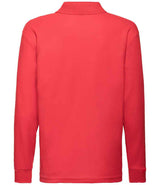 Fruit of the Loom Kids Long Sleeve Poly/Cotton Piqué Polo Shirt | Red thumbnail 5