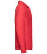 Fruit of the Loom Kids Long Sleeve Poly/Cotton Piqué Polo Shirt | Red thumbnail 6