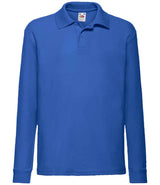 Fruit of the Loom Kids Long Sleeve Poly/Cotton Piqué Polo Shirt | Royal Blue thumbnail 4