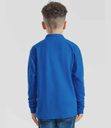 Fruit of the Loom Kids Long Sleeve Poly/Cotton Piqué Polo Shirt | Royal Blue thumbnail 2