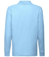 Fruit of the Loom Kids Long Sleeve Poly/Cotton Piqué Polo Shirt | Sky Blue thumbnail 5