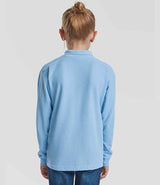 Fruit of the Loom Kids Long Sleeve Poly/Cotton Piqué Polo Shirt | Sky Blue thumbnail 2