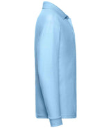 Fruit of the Loom Kids Long Sleeve Poly/Cotton Piqué Polo Shirt | Sky Blue thumbnail 6