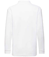 Fruit of the Loom Kids Long Sleeve Poly/Cotton Piqué Polo Shirt | White thumbnail 5