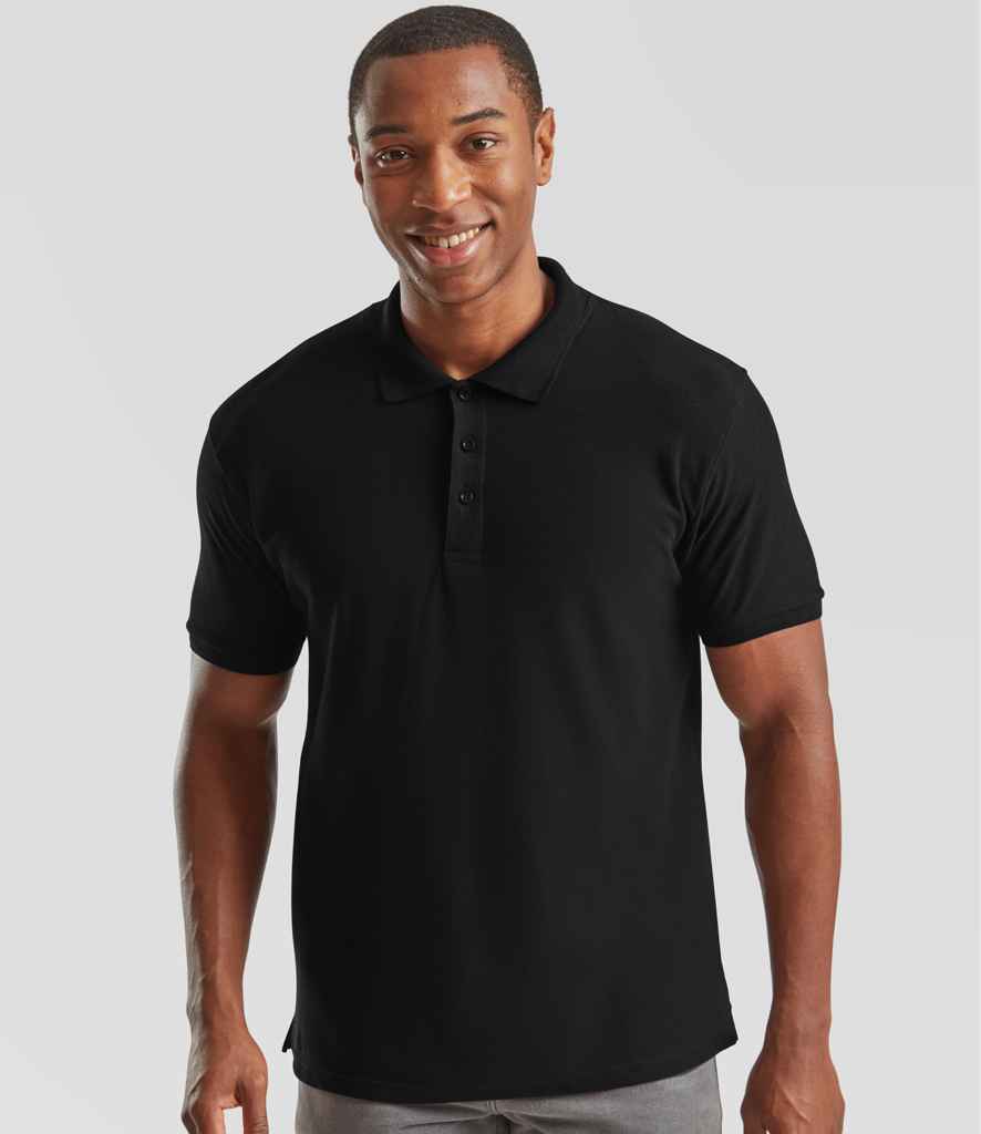 Fruit of the Loom Premium Cotton Piqué Polo Shirt | Black