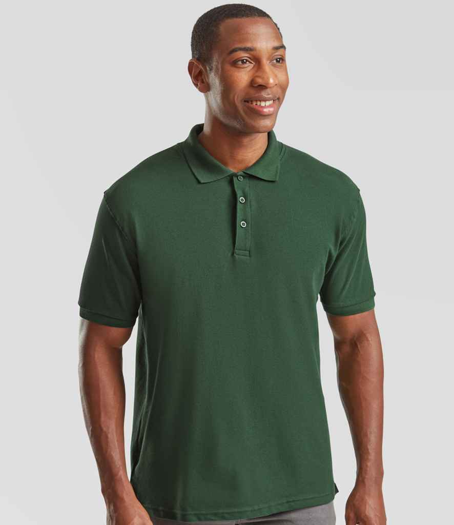 Fruit of the Loom Premium Cotton Piqué Polo Shirt | Bottle Green
