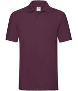 Fruit of the Loom Premium Cotton Piqué Polo Shirt | Burgundy thumbnail 4