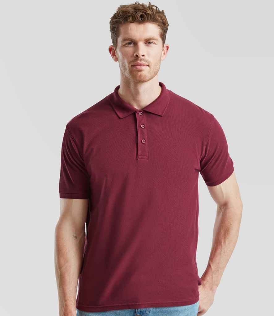 Fruit of the Loom Premium Cotton Piqué Polo Shirt | Burgundy