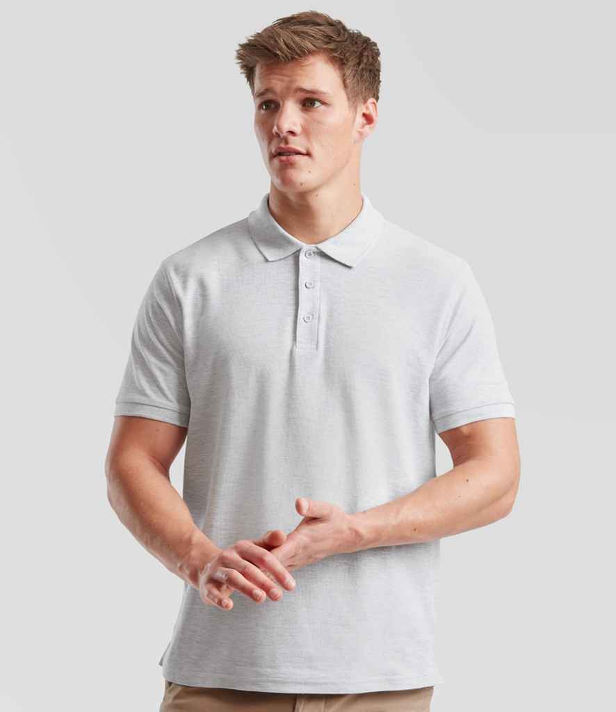 Fruit of the Loom Premium Cotton Piqué Polo Shirt | Heather Grey