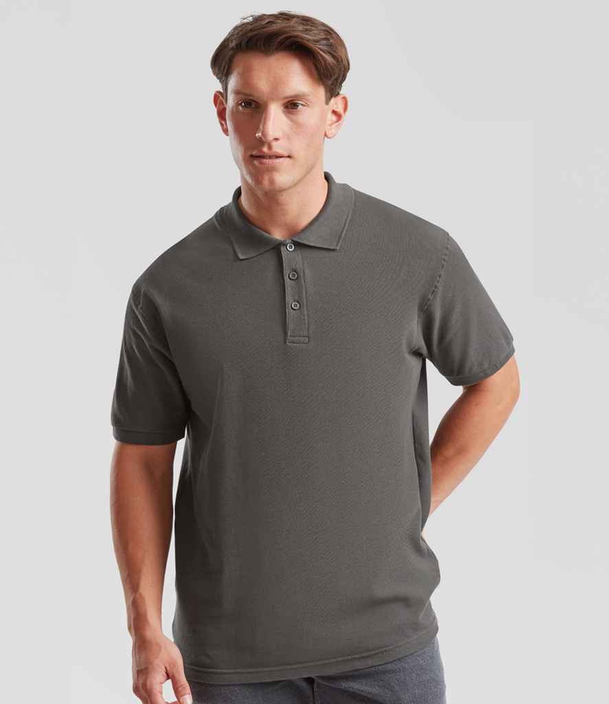 Fruit of the Loom Premium Cotton Piqué Polo Shirt | Light Graphite