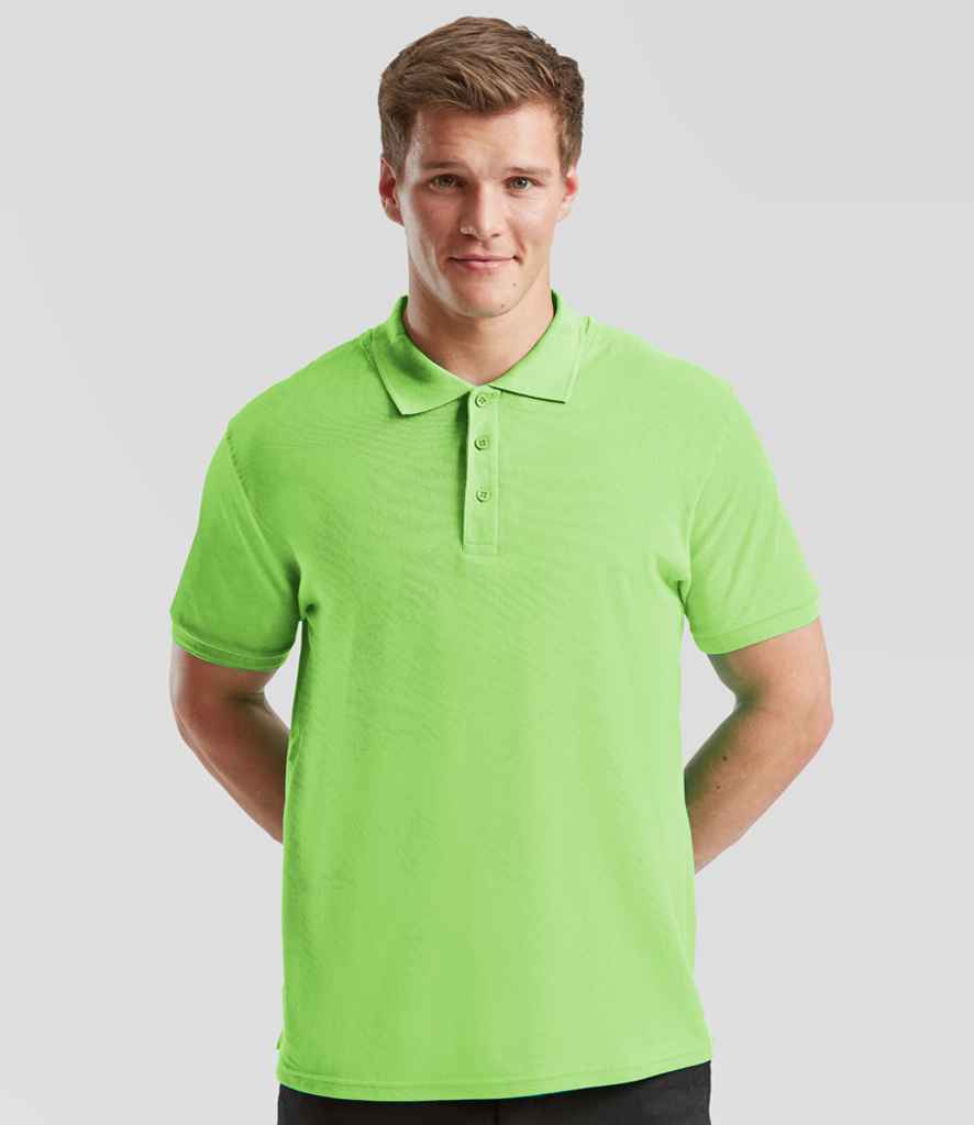 Fruit of the Loom Premium Cotton Piqué Polo Shirt | Lime Green