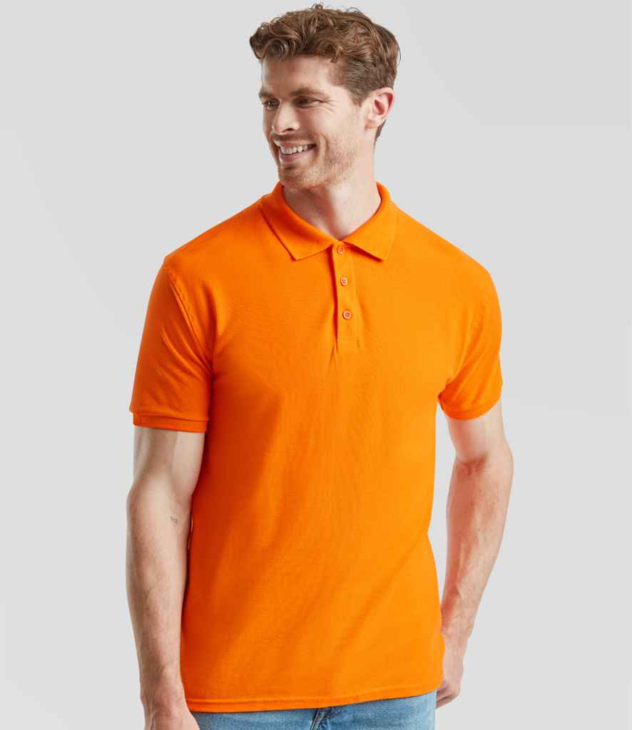 Fruit of the Loom Premium Cotton Piqué Polo Shirt | Orange