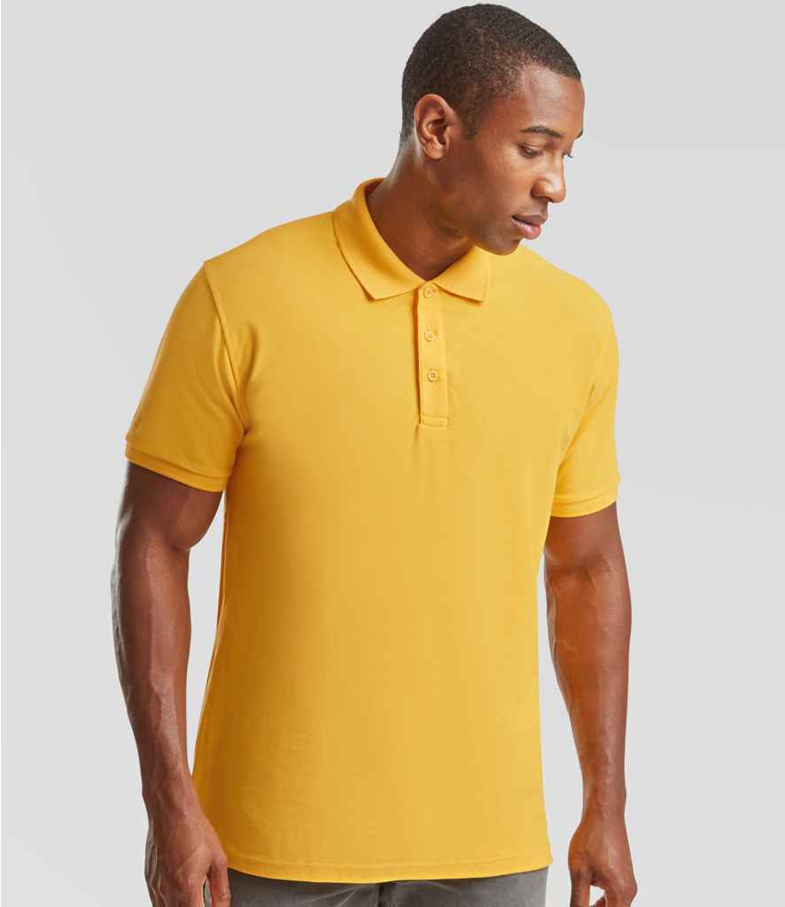 Fruit of the Loom Premium Cotton Piqué Polo Shirt | Sunflower