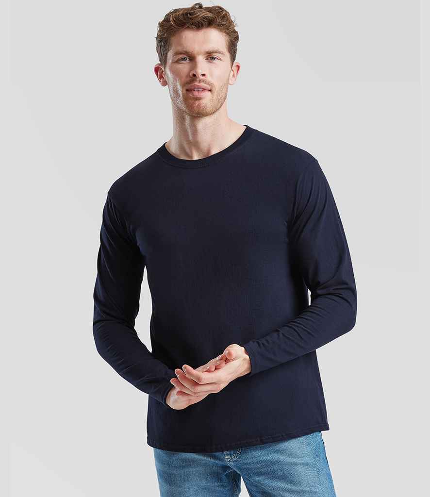 Fruit of the Loom Iconic 195 Long Sleeve T-Shirt | Deep Navy