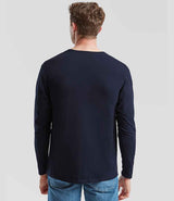 Fruit of the Loom Iconic 195 Long Sleeve T-Shirt | Deep Navy thumbnail 2