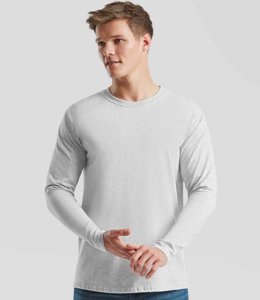 Fruit of the Loom Iconic 195 Long Sleeve T-Shirt | Heather Grey