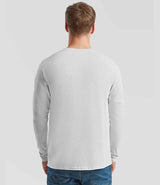 Fruit of the Loom Iconic 195 Long Sleeve T-Shirt | Heather Grey thumbnail 2