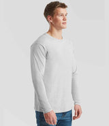 Fruit of the Loom Iconic 195 Long Sleeve T-Shirt | Heather Grey thumbnail 3
