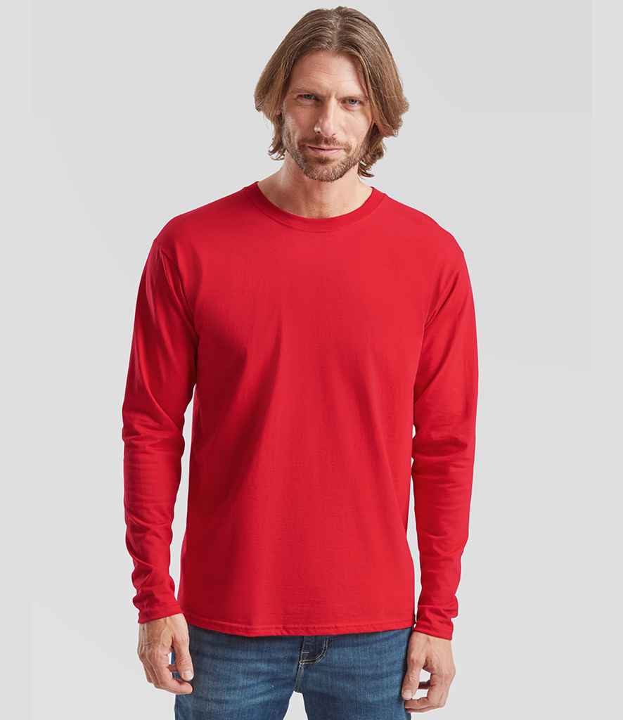 Fruit of the Loom Iconic 195 Long Sleeve T-Shirt | Red