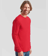 Fruit of the Loom Iconic 195 Long Sleeve T-Shirt | Red thumbnail 3