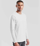 Fruit of the Loom Iconic 195 Long Sleeve T-Shirt | White thumbnail 3