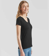 Fruit of the Loom Lady Fit Value V Neck T-Shirt | Black thumbnail 3
