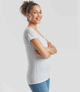Fruit of the Loom Lady Fit Value V Neck T-Shirt | Heather Grey thumbnail 3