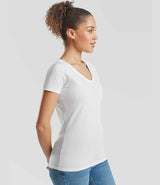 Fruit of the Loom Lady Fit Value V Neck T-Shirt | White thumbnail 3