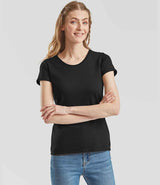 Fruit of the Loom Ladies Iconic 195 T-Shirt | Black thumbnail 1