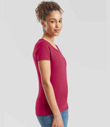 Fruit of the Loom Ladies Iconic 195 T-Shirt | Cranberry thumbnail 3