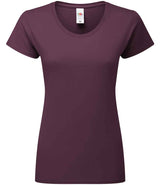Fruit of the Loom Ladies Iconic 195 T-Shirt | Dark Plum thumbnail 4