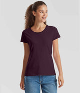 Fruit of the Loom Ladies Iconic 195 T-Shirt | Dark Plum thumbnail 1