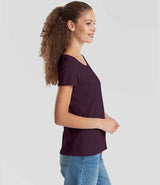 Fruit of the Loom Ladies Iconic 195 T-Shirt | Dark Plum thumbnail 3