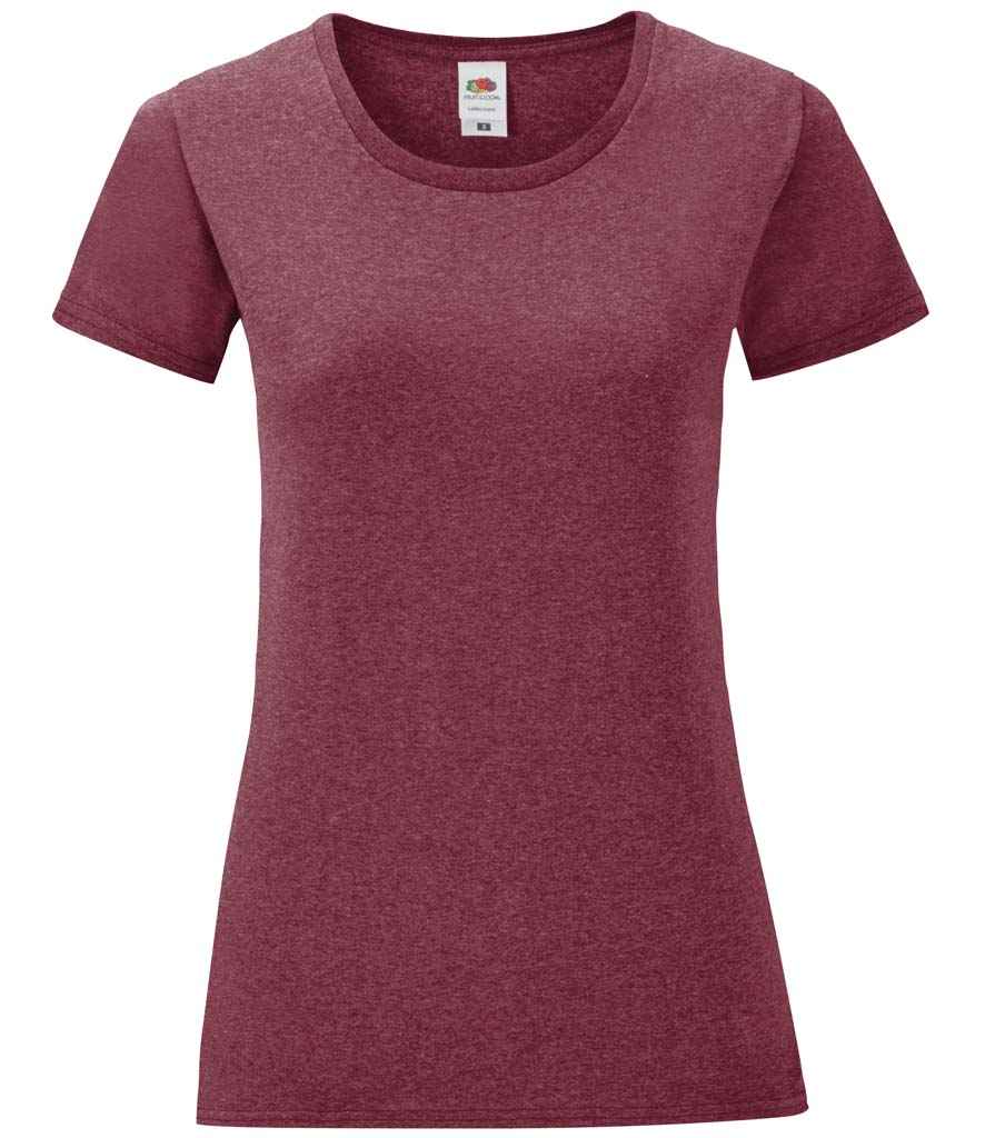Fruit of the Loom Ladies Iconic 150 T-Shirt | Heather Burgundy