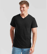 Fruit of the Loom V Neck Value T-Shirt | Black thumbnail 1