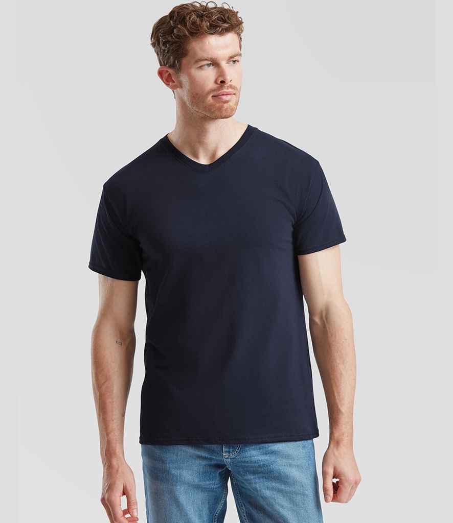 Fruit of the Loom V Neck Value T-Shirt | Deep Navy