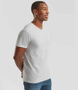 Fruit of the Loom V Neck Value T-Shirt | Heather Grey thumbnail 3