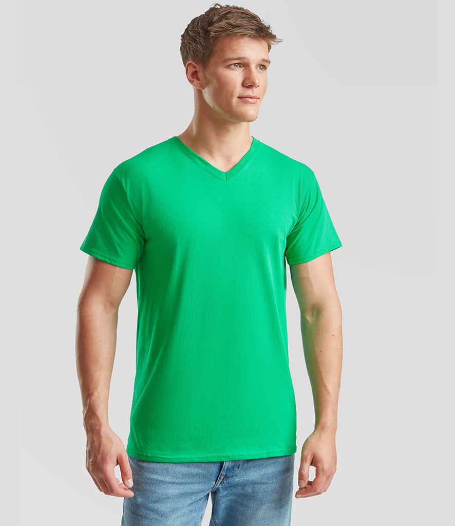 Fruit of the Loom V Neck Value T-Shirt | Kelly Green